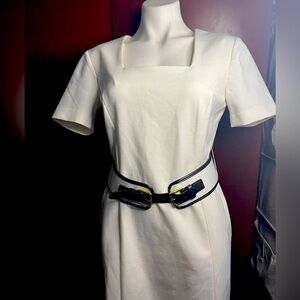 Brand NWT✨ Serena Williams Signature Statement White Belted Dress 👗